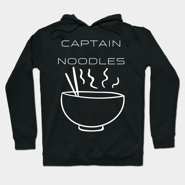 Captain Noodles Typography White Design Hoodie by Stylomart